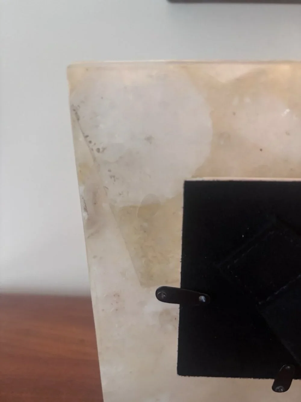 NWT Arhaus White Agate Picture Photo Frame 4x4 Photo Kickstand Heavy